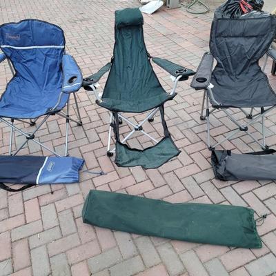 Set of 3 camp chairs, 1 executive