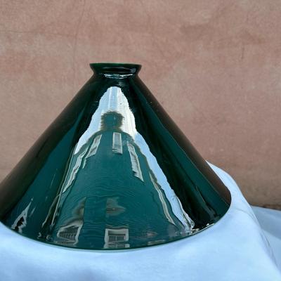 Vintage Green Glass Lamp Shade