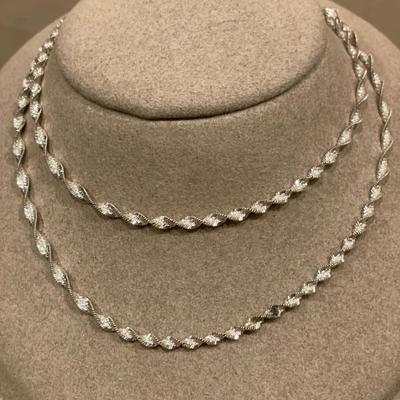 2 sterling necklaces & snowflake pendant with pearls