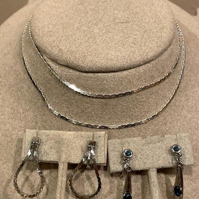 Voit sterling chain, Monet & other clip ons