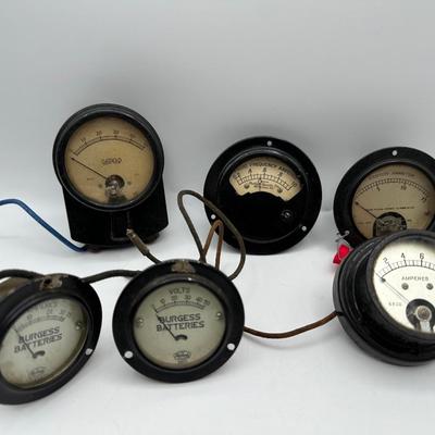 Vintage Amperes Volt Meter Lot