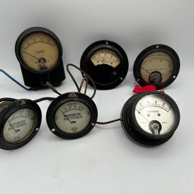 Vintage Amperes Volt Meter Lot