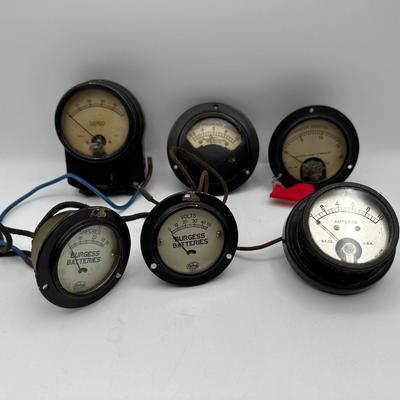 Vintage Amperes Volt Meter Lot