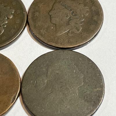 4 Cull Condition 1790's-1800's U.S. Large Cents as Pictured.
