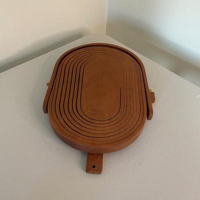 Deep Spring Collapsible Wood Spiral Cut Oval Basket