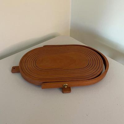 Deep Spring Collapsible Wood Spiral Cut Oval Basket