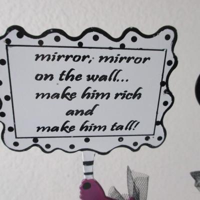Tin metal Jewlry stand Mirror on the wall.