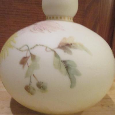 Vintage Frosted GooseNeck bubble bottom Vase ( Fenton Inspired)