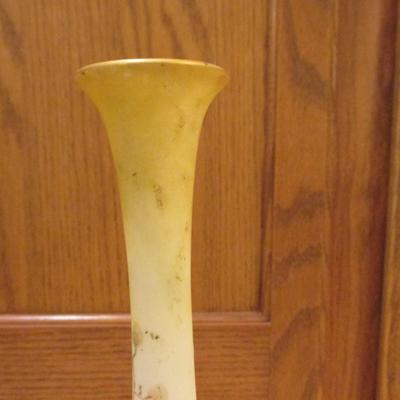 Vintage Frosted GooseNeck bubble bottom Vase ( Fenton Inspired)