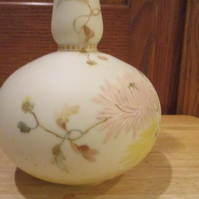 Vintage Frosted GooseNeck bubble bottom Vase ( Fenton Inspired)