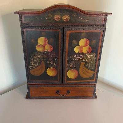 Painted Wooden Tabletop Cabinet with One Drawer