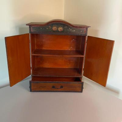 Painted Wooden Tabletop Cabinet with One Drawer