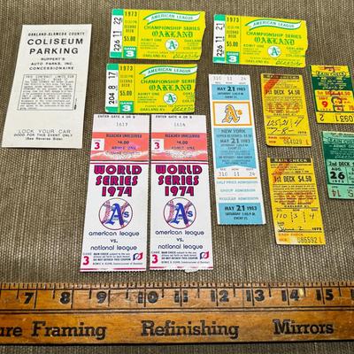 LOT 15 - Vintage Baseball Tickets Oakland A's 1970's