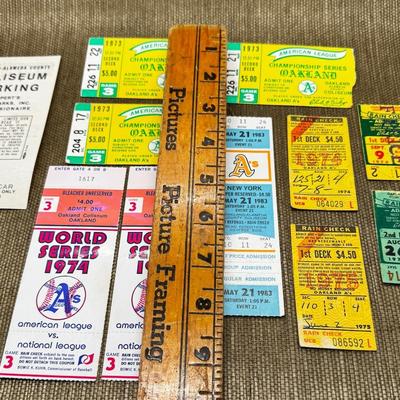 LOT 15 - Vintage Baseball Tickets Oakland A's 1970's