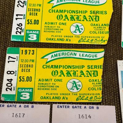 LOT 15 - Vintage Baseball Tickets Oakland A's 1970's