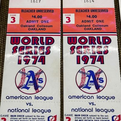 LOT 15 - Vintage Baseball Tickets Oakland A's 1970's