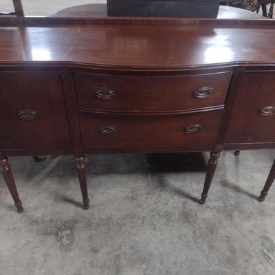 Vintage Solid Wood Bow Front Buffet/Sideboard
