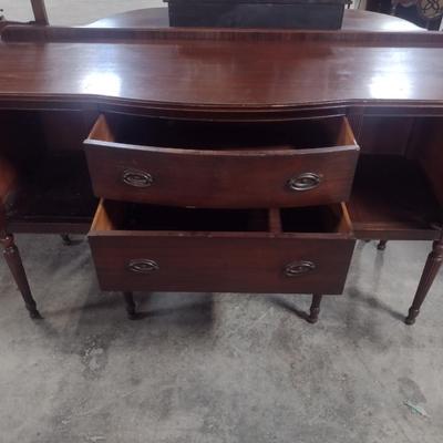 Vintage Solid Wood Bow Front Buffet/Sideboard