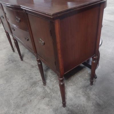 Vintage Solid Wood Bow Front Buffet/Sideboard