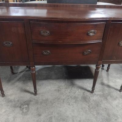 Vintage Solid Wood Bow Front Buffet/Sideboard