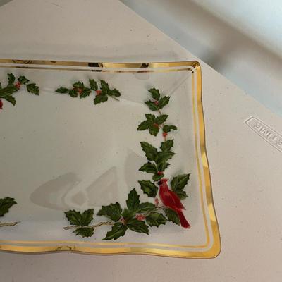 Vintage Lefton Glass Plate - Christmas Collection - Michio Suzuki