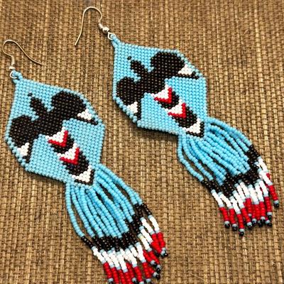 LOT 18 - Seed Bead Earrings Native American Style