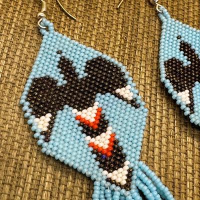 LOT 18 - Seed Bead Earrings Native American Style