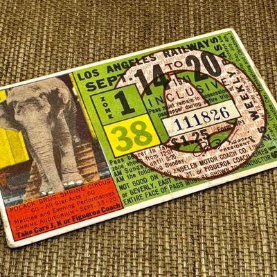 LOT 21 - 1941 Los Angeles Railway Ticket
