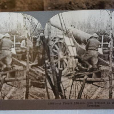 ORIGINAL STEREO OPTIC CARDS FROM WW1 GROUPING OF 55 CARDS