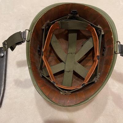 military helmet and sheath.