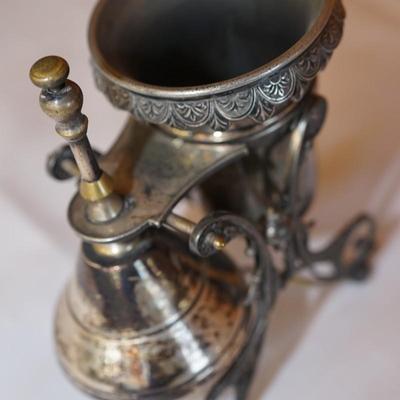 19TH CENTURY SILVER OVER PEWTER TABLE BELL - 