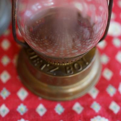 PAIR OF ANTIQUE DIETZ SKATERS LANTERNS . ONE RACKET AND ONE BOY