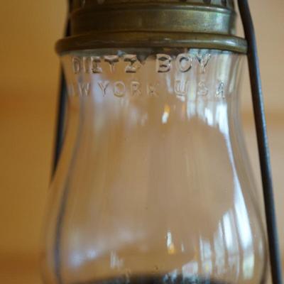 PAIR OF ANTIQUE DIETZ SKATERS LANTERNS . ONE RACKET AND ONE BOY