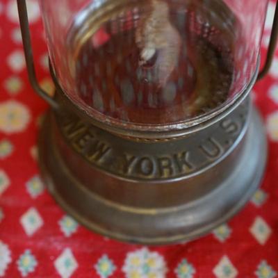 PAIR OF ANTIQUE DIETZ SKATERS LANTERNS . ONE RACKET AND ONE BOY