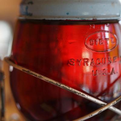 DIETZ "LITTLE WIZARD" PAINTED LIGHT BLUE WITH RED GLOBE