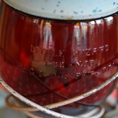 DIETZ "LITTLE WIZARD" PAINTED LIGHT BLUE WITH RED GLOBE