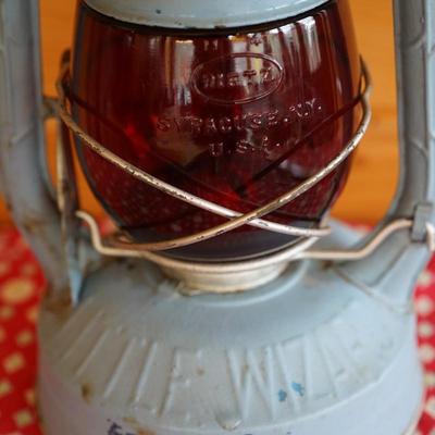 DIETZ "LITTLE WIZARD" PAINTED LIGHT BLUE WITH RED GLOBE