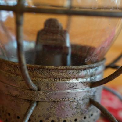 DIETZ VULCAN RAILROAD LANTERN W/ CLEAR GLOBE AND WOOD HANDLE
