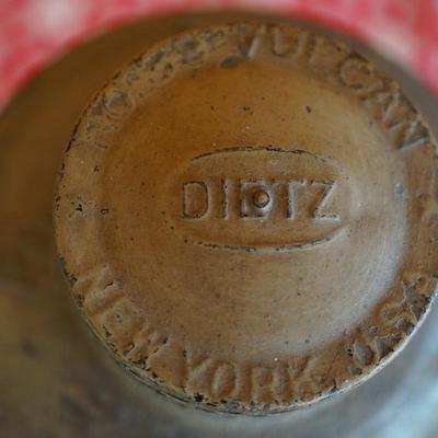 DIETZ VULCAN RAILROAD LANTERN W/ CLEAR GLOBE AND WOOD HANDLE