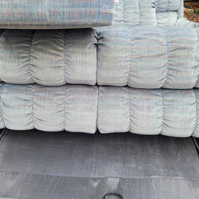 Sectional couch with 2 recliners and hideabed