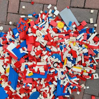 Large lot of leggos with cardboard barrel