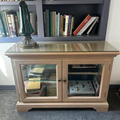 Library Bookcase with Glass Top
