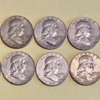 18 Silver Half Dollars Dated 1952-1963