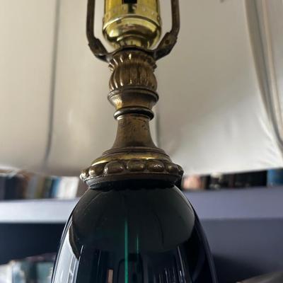 Vintage Mcm Green Glass Lamp