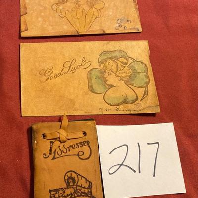 Vintage Leather Postcards and Address Book