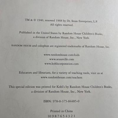 Horton Hatches the Egg Hardcover by Dr. Seuss Collector's Edition in Good Condition.