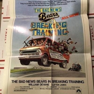 2 Vintage Bad News Bears 17"x23-3/4" Movie Posters Preowned from an Estate.