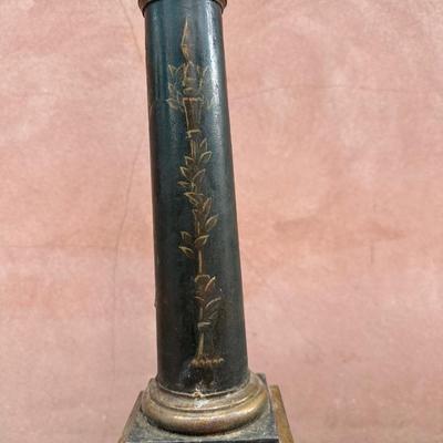 19th Century Hand Painted Lamp (See Description)