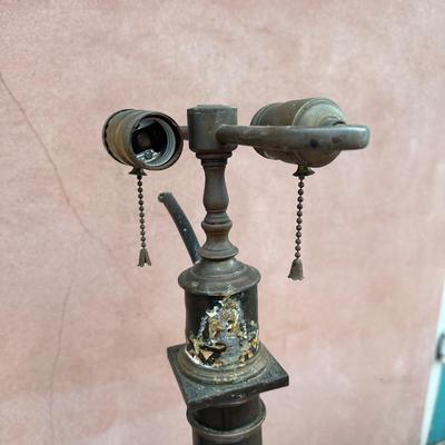 19th Century Hand Painted Lamp (See Description)