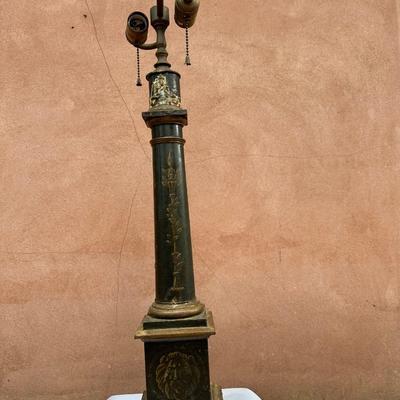 19th Century Hand Painted Lamp (See Description)